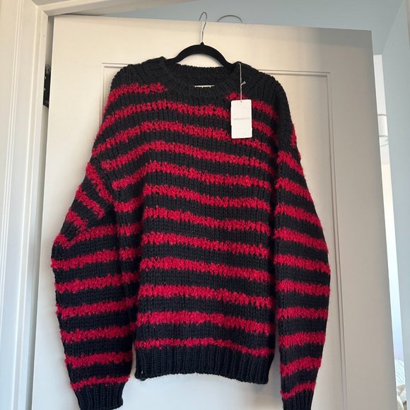 NWT Zadig & Voltaire Benny Mohair Sweater Merino Wool Knit Striped Men's Medium - Picture 5 of 8